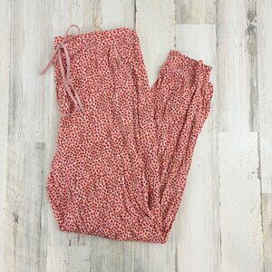Love by Gap Sz M Womens Pink Animal Print Pajama Lounge Pants Joggers Modal